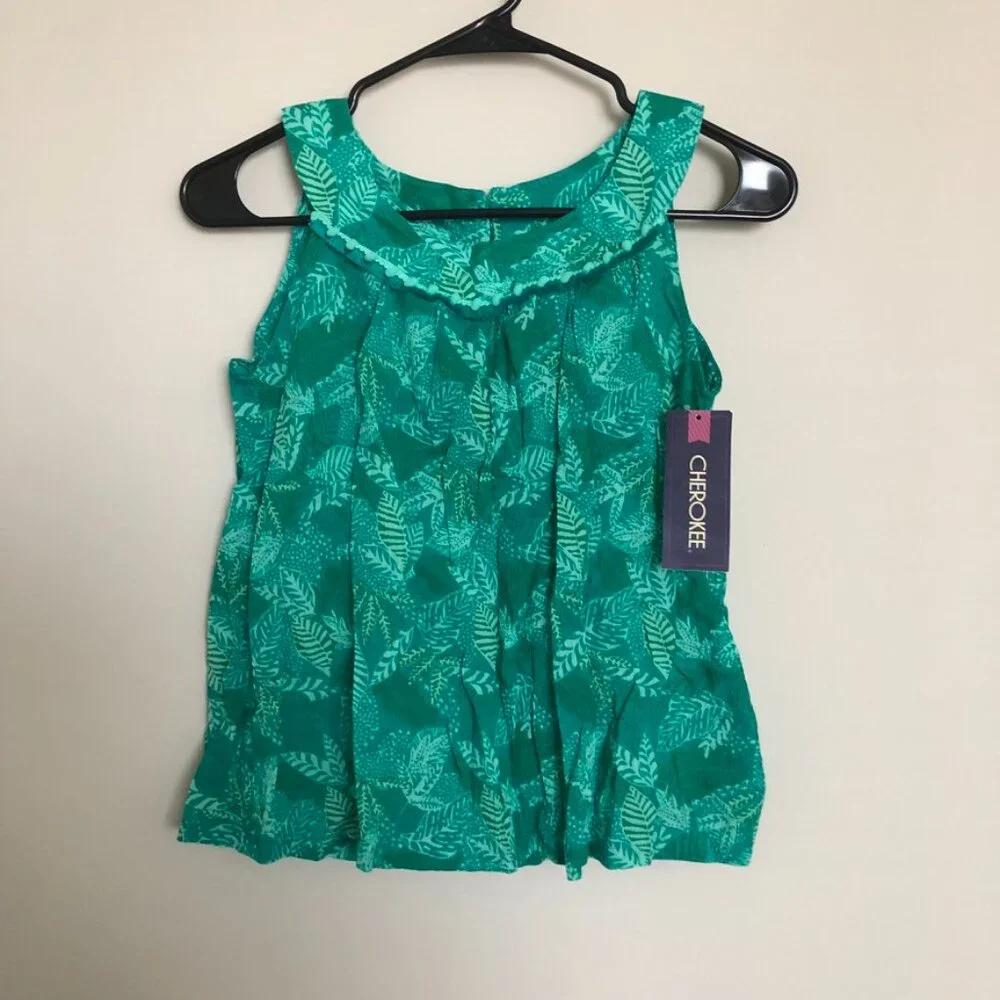 Cherokee Girls Leaf Print Sleeveless Top NWT Size L (10–12)